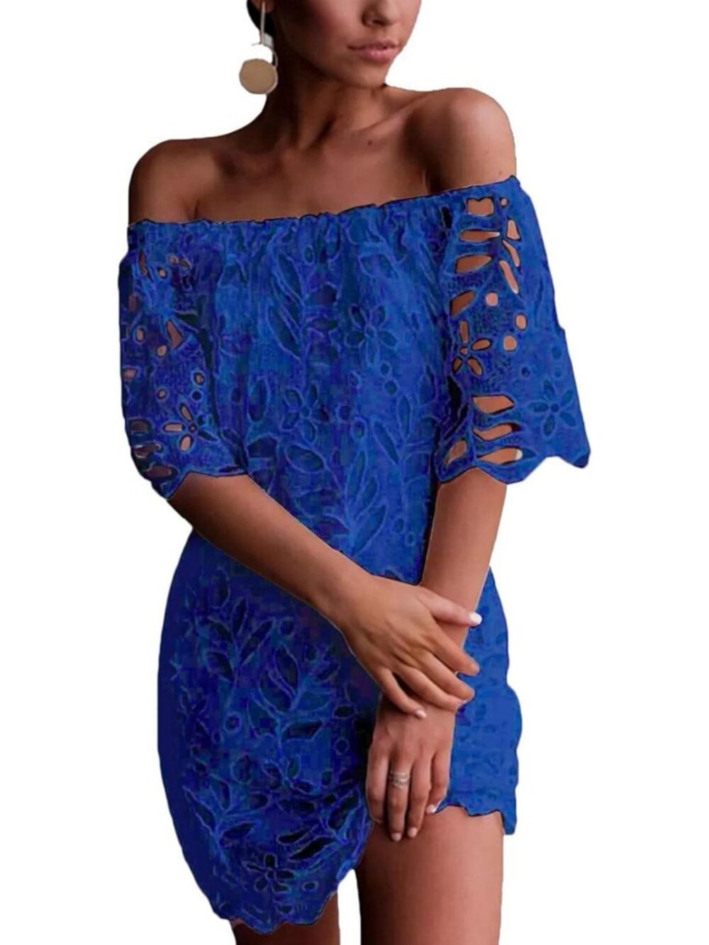 Boho Off-Shoulder Lace Mini Dress | Flowy Summer Dress | Festival Ready Fashion